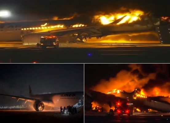 Tragedy at Haneda: Japan Airlines Plane Catches Fire After Possible Collision with Coast Guard Aircraft