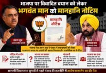 पंजाब की राजनीति में बढ़ा सियासी तापमान: भाजपा नेता तरुण चुघ ने मुख्यमंत्री भगवंत मान को भेजा मानहानि नोटिस